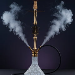 COCOYAYA Melrose Hookah - Golden & White Base