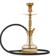 COCOYAYA Valencia Hookah - Golden & Gold Crackle Glass Base