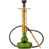 COCOYAYA Almavi Hookah (Ferro Series) - Gold Stem & Emerald Green Base