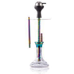 COCOYAYA Boro Bora Hookah with Bag - Rainbow Stem & Transparent Base