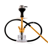 COCOYAYA Coco Mini Hookah with Camel Bag - Gold Stem & Transparent Base
