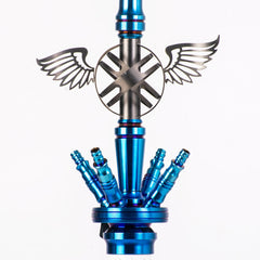COCOYAYA Amara 4 Pipe Hookah - Rainbow Stem & White Base