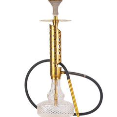 COCOYAYA Crucio Hookah (Ferro Series) - Gold Stem & Transparent Base