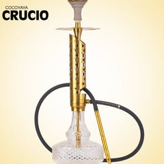 COCOYAYA Crucio Hookah (Ferro Series) - Gold Stem & Transparent Base