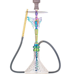 COCOYAYA Falcon Hookah (Angel Series) - Rainbow Stem & Gold Base