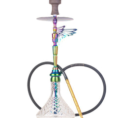 COCOYAYA Falcon Hookah (Angel Series) - Rainbow Stem & Gold Base