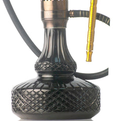 COCOYAYA Vivanta Hookah (Ferro Series) - Gold Stem & Crackle Glass Base