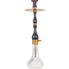 COCOYAYA Ghazi Hookah - Black Gold Stem & Transparent Base