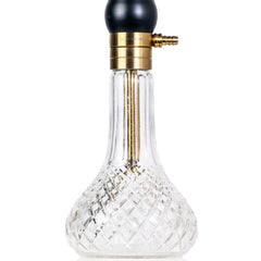 COCOYAYA Ghazi Hookah - Black Gold Stem & Transparent Base