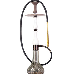 COCOYAYA Ghazi Hookah - White Bronze Stem & Cut Glass Base