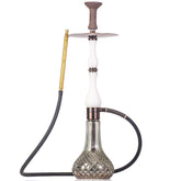 COCOYAYA Ghazi Hookah - White Bronze Stem & Cut Glass Base