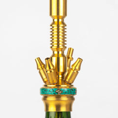 COCOYAYA Great King Hookah - Gold Stem (Green Base)