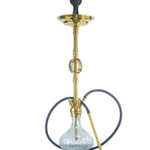 COCOYAYA Great King 4 Stripe Hookah - Gold Stem (Crackle Base)