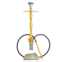 COCOYAYA King Series Hookah - Gold Stem (Ceramic Base & Printed Plate)
