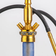 COCOYAYA King Series Hookah - Gold Stem (Ceramic Base & Printed Plate)