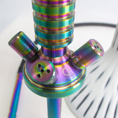 COCOYAYA King Series Hookah - Rainbow Stem (White Base)