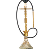 COCOYAYA King Series Hector Hookah - Golden Stem & Cut Glass Base