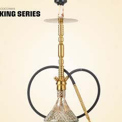 COCOYAYA King Series Hector Hookah - Golden Stem & Cut Glass Base