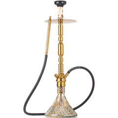 COCOYAYA King Series Hector Hookah - Golden Stem & Cut Glass Base