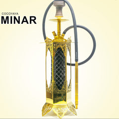 COCOYAYA Minar Hookah - Gold Stem & Bottle Base
