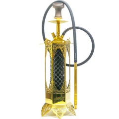 COCOYAYA Minar Hookah - Gold Stem & Bottle Base