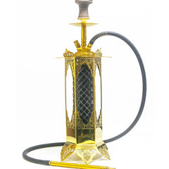 COCOYAYA Minar Hookah - Gold Stem & Bottle Base