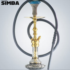 COCOYAYA Simba 2.0 Hookah - Gold Stem & Cut Glass Base