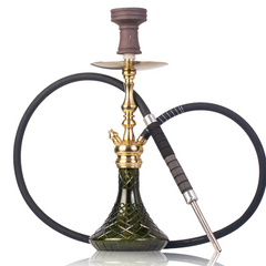 COCOYAYA Simba Hookah - Dark Green Base & Golden Stem