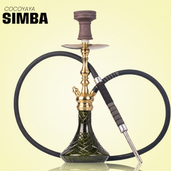 COCOYAYA Simba Hookah - Dark Green Base & Golden Stem