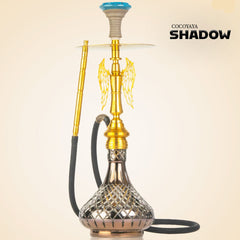 COCOYAYA Shadow Hookah (Angel Series) - Gold Stem & Cut Glass Base