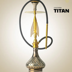 COCOYAYA Titan Hookah (Angel Series) - Gold Stem & Transparent Base
