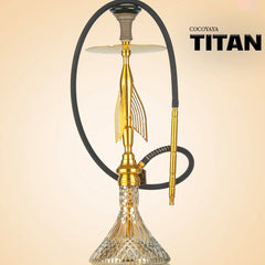 COCOYAYA Titan Hookah (Angel Series) - Gold Stem & Cut Glass Base