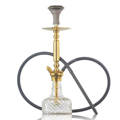 COCOYAYA Valencia Hookah with Bag- Gold & Transparent Base