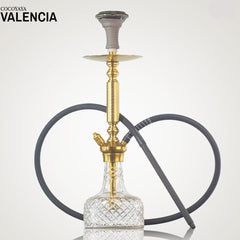 COCOYAYA Valencia Hookah with Bag- Gold & Transparent Base