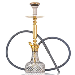 COCOYAYA Valencia Hookah - Gold Stem & Cut Glass Base