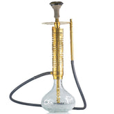 COCOYAYA Vivanta Hookah (Ferro Series) - Gold Stem & Crackle Glass Base