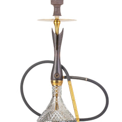 COCOYAYA Wood Pro Hookah - Black Stem (Transparent Base)