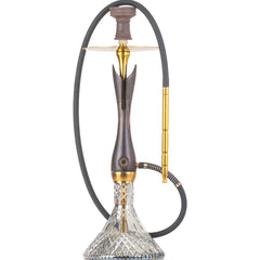 COCOYAYA Wood Pro Hookah - Black Stem (Transparent Base)