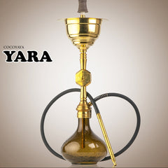 COCOYAYA Yara Hookah - Golden Stem (Grey Base)