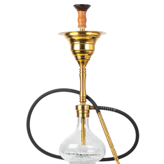 COCOYAYA Yara Hookah - Golden Stem (Transparent Base)