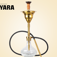 COCOYAYA Yara Hookah - Golden Stem (Transparent Base)