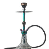 COCOYAYA Jo Hookah - Moksha Series (Grey Base & Rainbow Stem) - Cut Glass