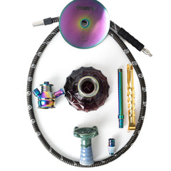 COCOYAYA Kasha Hookah - Rainbow Stem & Purple Base