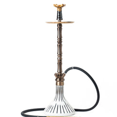 COCOYAYA King Series Hookah - White Base & Bronze Stem