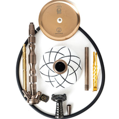 COCOYAYA King Series Hookah - White Base & Bronze Stem
