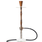 COCOYAYA Woody King Hookah - Dark Wood & Transparent Base
