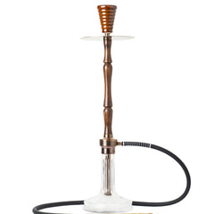 COCOYAYA Woody King Hookah - Dark Wood & Transparent Base