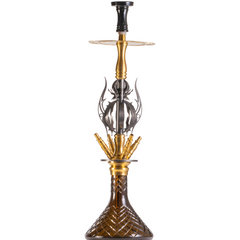 COCOYAYA Caesar 4 Pipe Hookah - Gold Stem & Brown Base