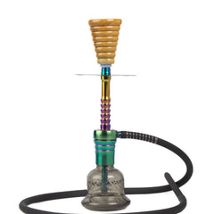Cocoyaya Kaka Hookah (Conquer Series) - Rainbow (Cut Glass Base)