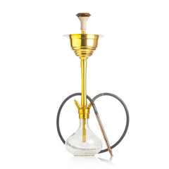 Cocoyaya Yara Pro - 32 inch Gold Stainless Hookah with Crackle Base